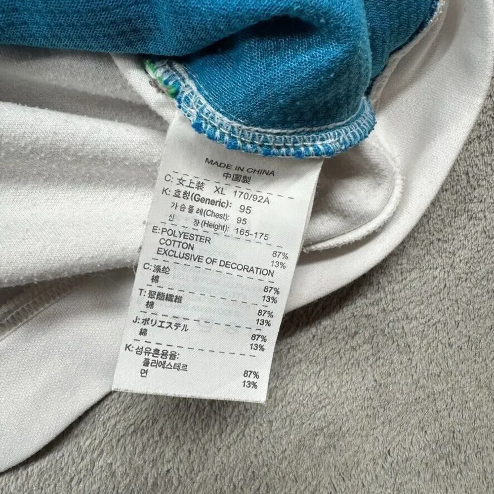 Vintage‎ Nike Full Zip Track Jacket Womens XL White Blue Swoosh Embroidered Gym
